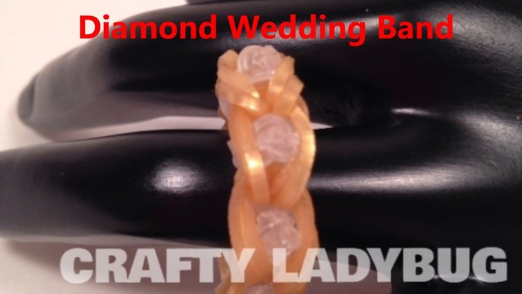 Rainbow Loom DIAMOND WEDDING BAND CHARM How to Make Tutorial Crafty Ladybug