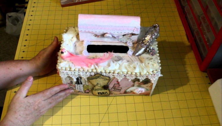 Scrapbookgiggles Kleenex Box Cover for my Niece Very Shabby Chic