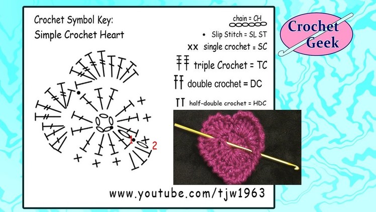 Simple Crochet Heart - Slow Motion Crochet Geek