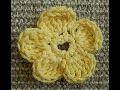 Simple Five Petal Crochet Flower