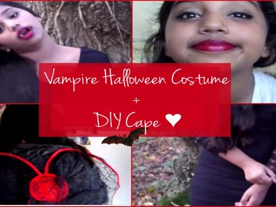 Vampire Halloween Costume ♥ My Makeup, Outfit + DIY Cape