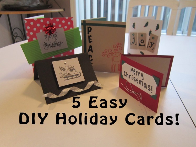 5 Easy DIY Homemade Holiday Cards! (Last Minute Holiday Gift Idea)