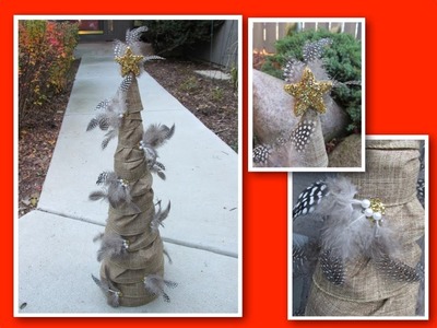 Burlap Feather Christmas Tree Craft