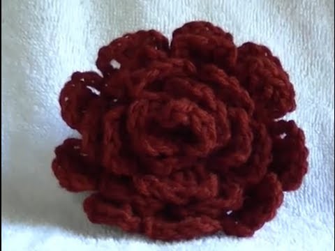 Crochet a Easy Pretty Rose Flower - Redo