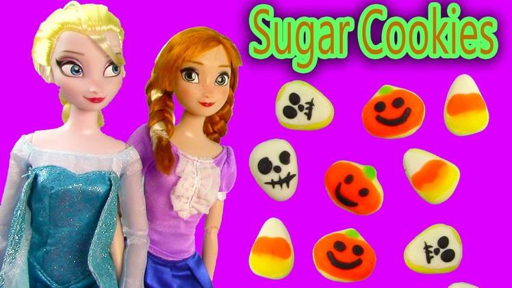 Disney Frozen Play-doh Halloween Sugar Cookies Queen Elsa Princess Anna Doll Food Craft