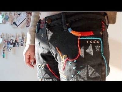 DIY Embroidered Jeans inspired by Isabel Marant SS12