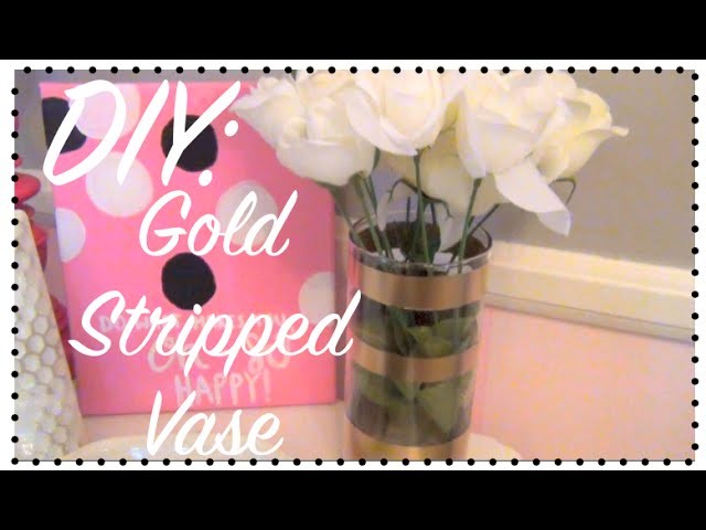 DIY: Gold Striped Vase