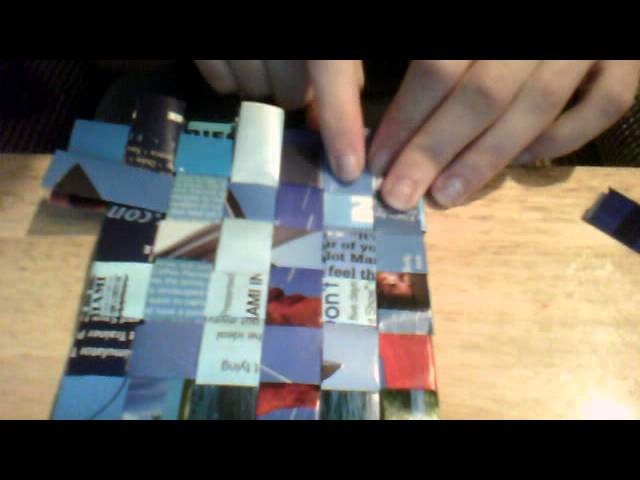 DIY How to Make Recycled Magazine Page Woven Coasters Part #2