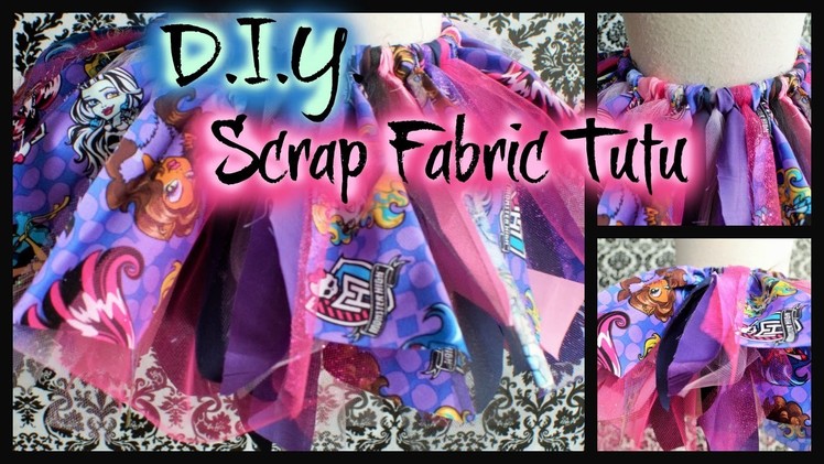 DIY Monster High Scrap Fabric Tutu