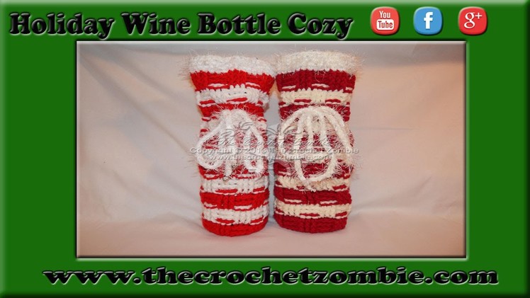 Holiday Wine Bottle Cozy Pattern from 24 Carat Crochet
