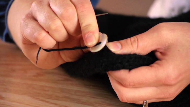 How to Attach a Button to a Knitted Scarf : Buttons & Sewing Tips