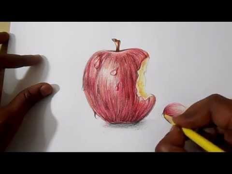 How to do colour pencil shading for apple