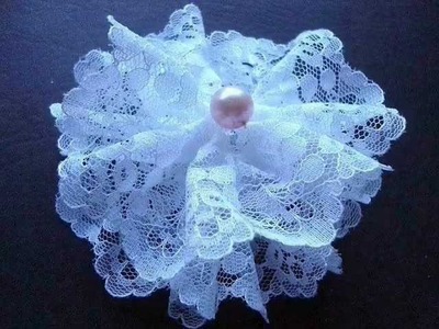 LACE FABRIC FLOWER NUMBER 4 BY CARLITTO, diy, how to make