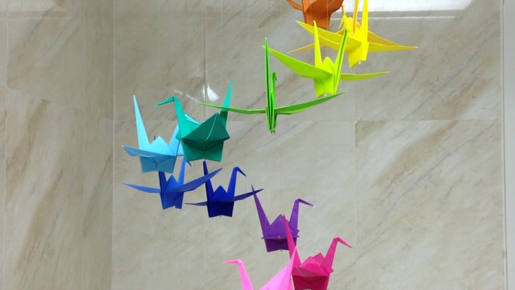 Make a Colorful Origami Crane Mobile - DIY Home - Guidecentral