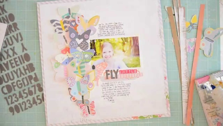 Scrapbooking Tutorial: Little Butterfly scrapbooking page by Wilna