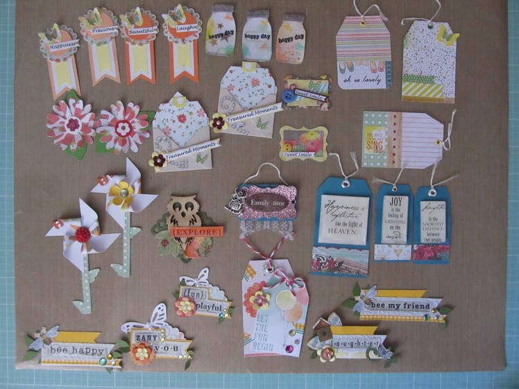 Some Scrapbook Embellishments Made From Scraps