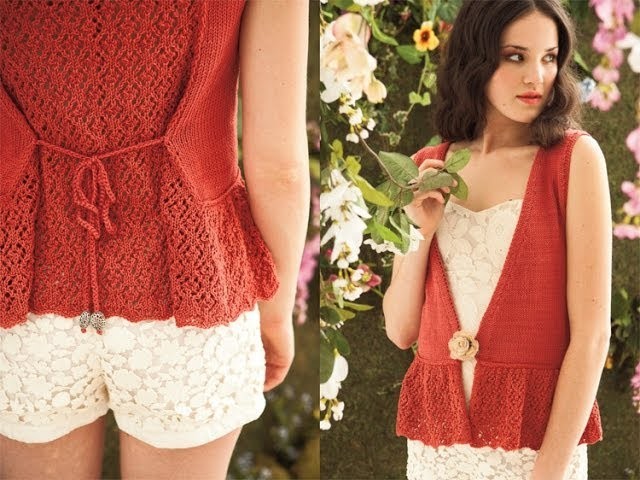 #26 Lacy Back Vest, Vogue Knitting Spring.Summer 2012