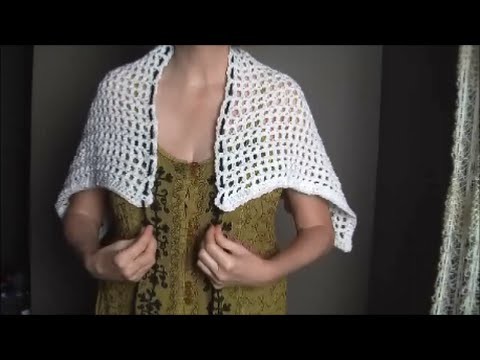 Crochet easy shawl, capelet, bolero, over-the-shoulder throw