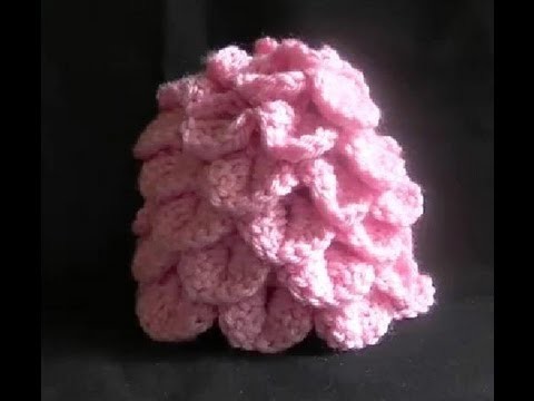 Crochet Petal Beanie Tutorial - Crocodile Scale Stitch - Part 1 of 7