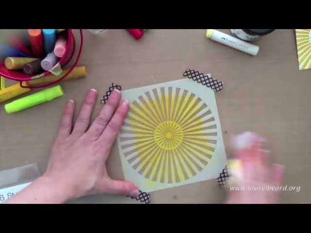 Design Memory Craft Faber Castell Simply Gelatos Video #2: Gesso Stamping. Gelato Stamping