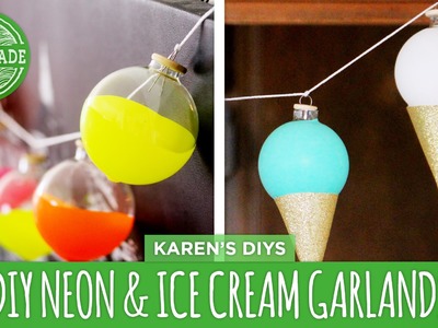 DIY Colorblocked Neon & Ice Cream Springtime Garlands - HGTV Handmade