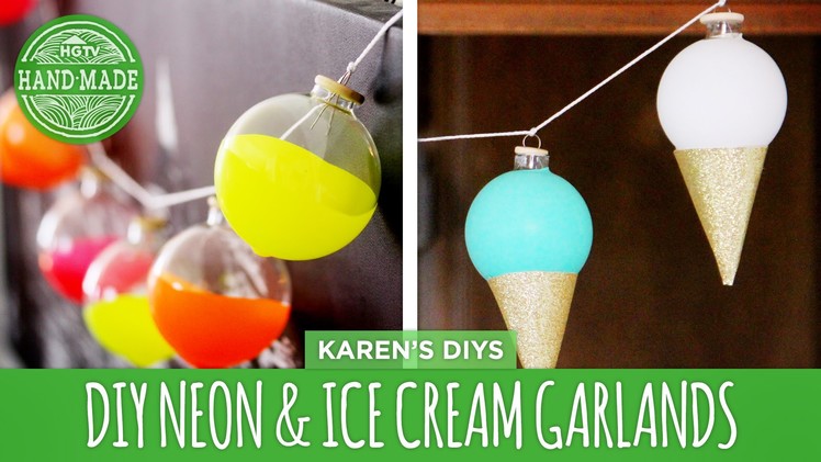 DIY Colorblocked Neon & Ice Cream Springtime Garlands - HGTV Handmade
