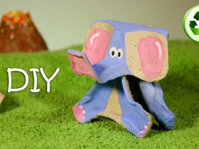 DIY Elephant Out Of McDonald's Cardboard Cup Holder - Cup Holders Recycled Crafts