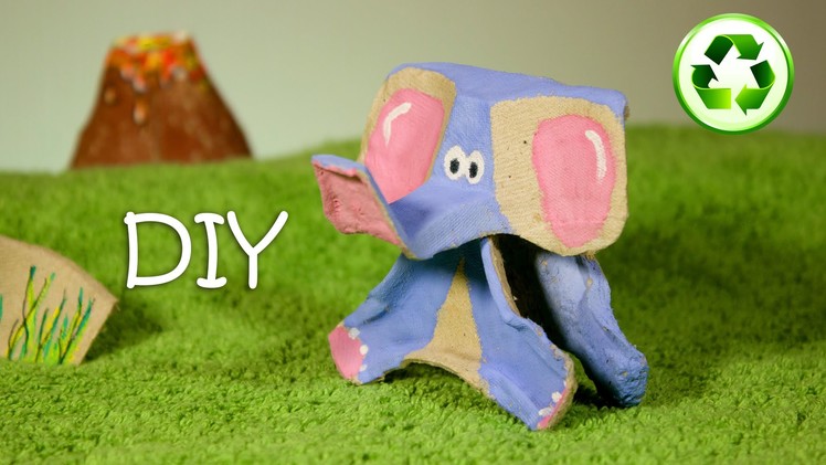 DIY Elephant Out Of McDonald's Cardboard Cup Holder - Cup Holders Recycled Crafts