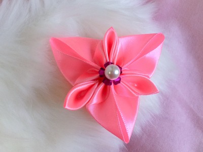 DIY: How to make a Kanzashi ribbon flower.