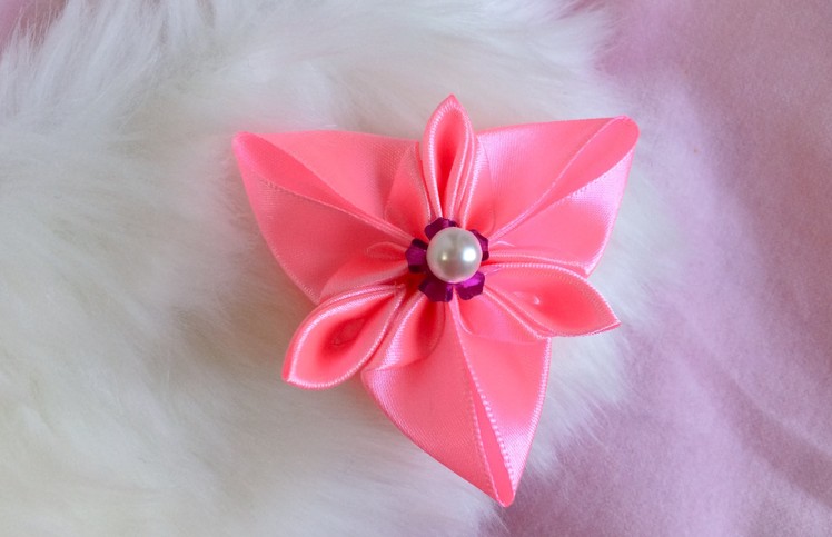 DIY: How to make a Kanzashi ribbon flower.