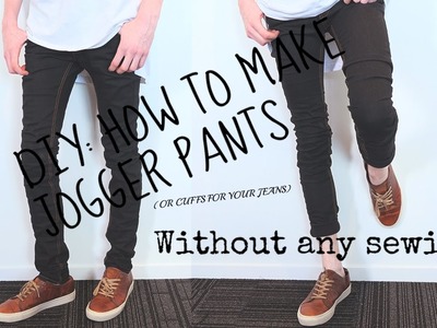 DIY: HOW TO MAKE JOGGER PANTS.CUFFS - NO SEWING