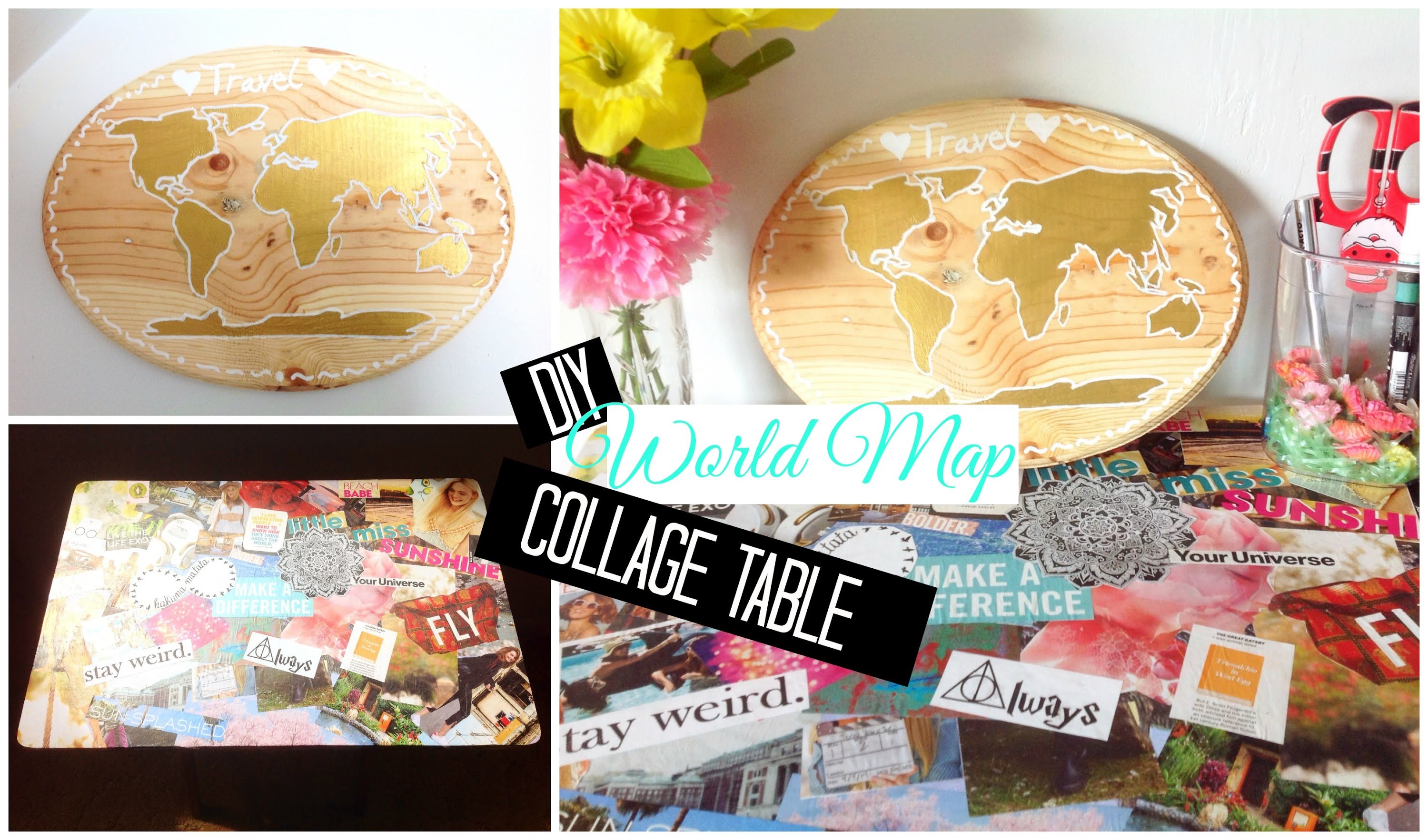 DIY World Map + Collage Table, Easy and Affordable!, Spirited Gal