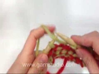 DROPS Knitting Tutorial: How to increase with holes