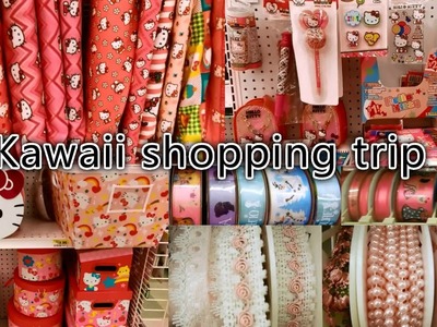 Kawaii shopping trip-Hello Kitty Fabrics.Stationaries,Sewing Materials(lace trims.ribbons)at Joann
