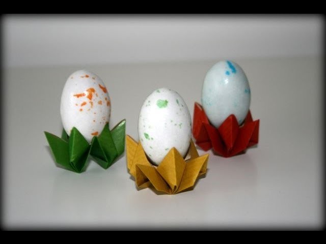 Origami tutorial - Flower egg cup