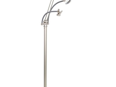 OttLite K94CP3 3-in-1 Adjustable-Height Craft Floor Lamp with Magnifier and Clip, Champagne