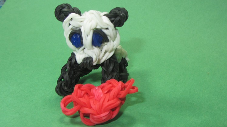 Rainbow Loom Charms: PANDA  Charm (stands on all fours): How to Design. Tutorial (DIY Mommy)