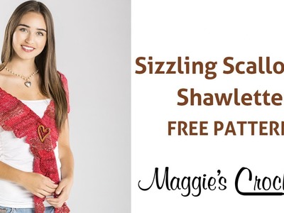 Sizzling Scalloped Shawlette Free Crochet Pattern - Right Handed