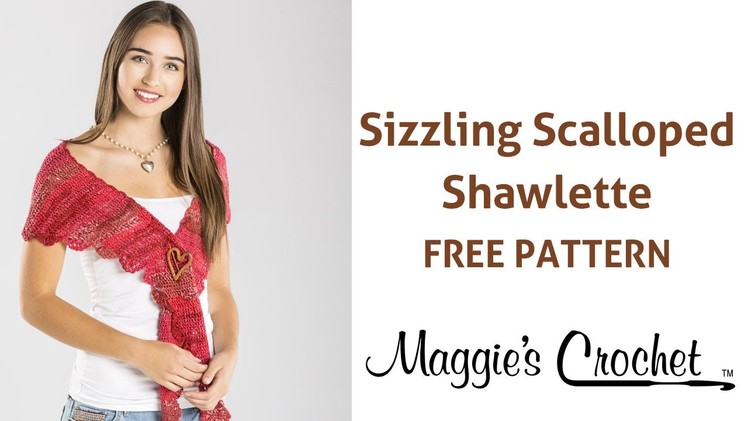 Sizzling Scalloped Shawlette Free Crochet Pattern - Right Handed