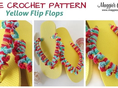 Yellow Flip Flop Free Crochet Pattern - Right Handed