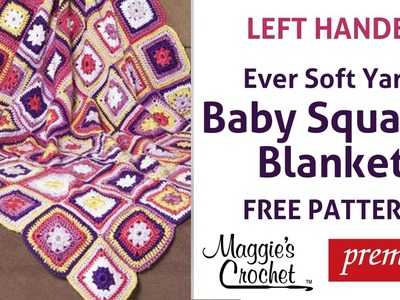 Baby Squares Blanket Free Crochet Pattern - Left Handed