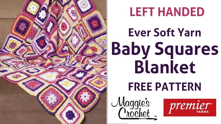 Baby Squares Blanket Free Crochet Pattern - Left Handed