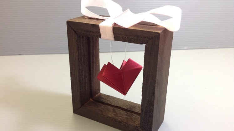 DIY Box Frame with Suspended Origami Heart Gift