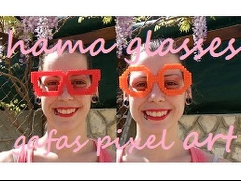 Hama beads glasses hipster gafas pixel art kawaii