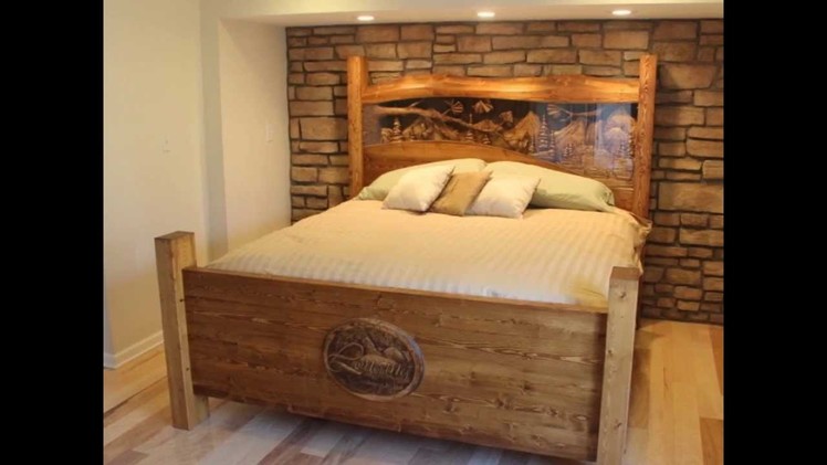 Hand Crafted King Size Bed, Hand Carved by Scott, Lazy River Studio