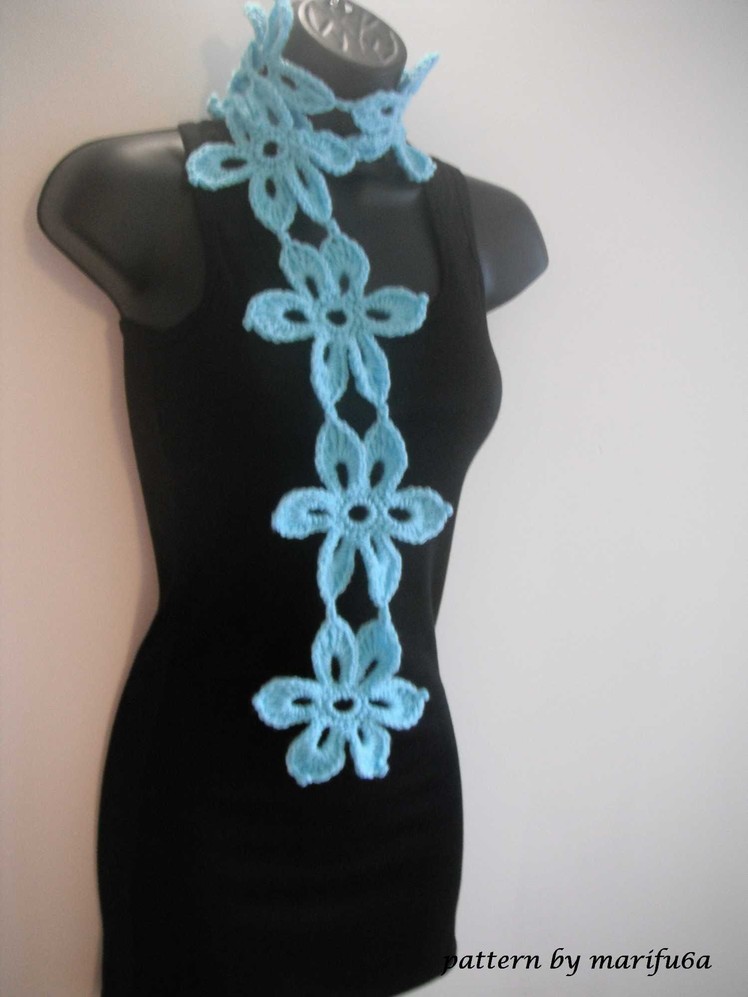 How to crochet mint scarf or belt free pattern tutorial cómo hacer
