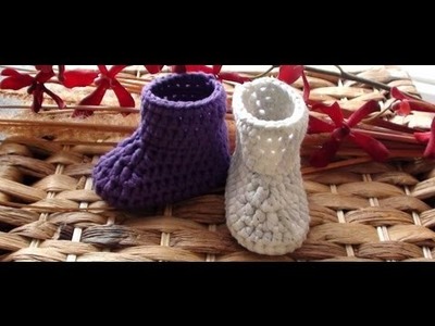 How to Crochet Newborn Booties 2nd Round by Crochet Hooks You