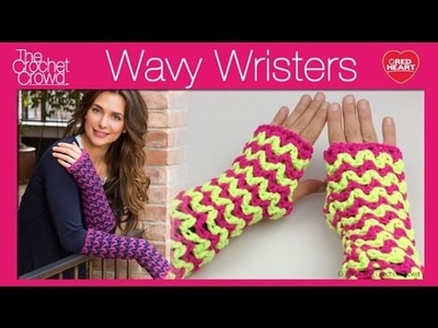 Left Hand: Crochet Wavy Long Wristers