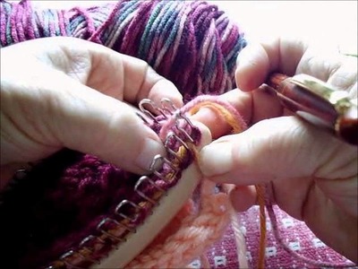 Loom Knitters Sockumentaries working the toe on a toe up sock