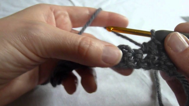 Stitch Scene: Half double decrease (half double crochet 2 stitches together) (hdc2tog)